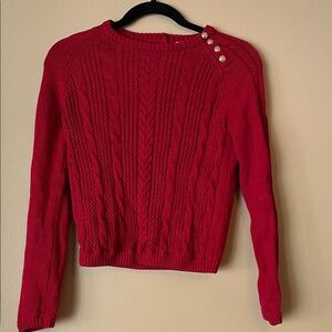 Gymboree Cherry Red Button-Shoulder Sweater